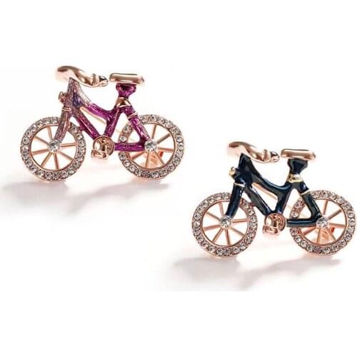 Fashion diamond bicycle badge brooch cute personality brooch collar pin hat bag clothing accessories jewelry gift