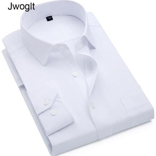 New Fashion Mens Business Casual Long Sleeved Shirt Slim Fit Classic Striped Male Social Work Formal Dress Shirts 4XL 5XL