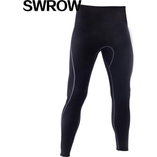 2MM Men Black Neoprene Super Stretch Diving Pants Diving Snorkeling Surfing Swimming Warm Trousers Leggings Full Body Size S-XL
