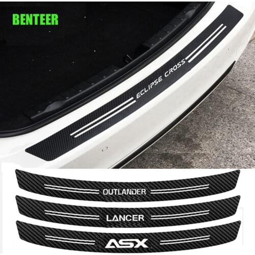 Carbon fiber Car Rear Bumper Sticker for MITSUBISHI ASX Lancer Outlander Car Accessories