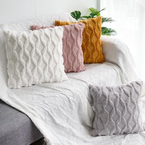 Pillow Cushion Cover Fur Decorative Case Sofa Plush Pillowcase Living Room Decoration Nordic Hug Throw Cushion Covers Home Deco