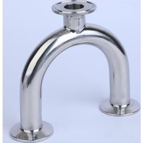 Stainless Steel 304 1.5" Pipe OD 38MM 3 Way U Shape Sanitary Ferrule OD 50.5MM Pipe Fittings Tri Clamp Type F