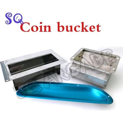 2021 New Thin Stainless Steel Coin Collector Coin Token Changer Payout Slot Bucket for Arcade Game Machine, Fruit Game Machine