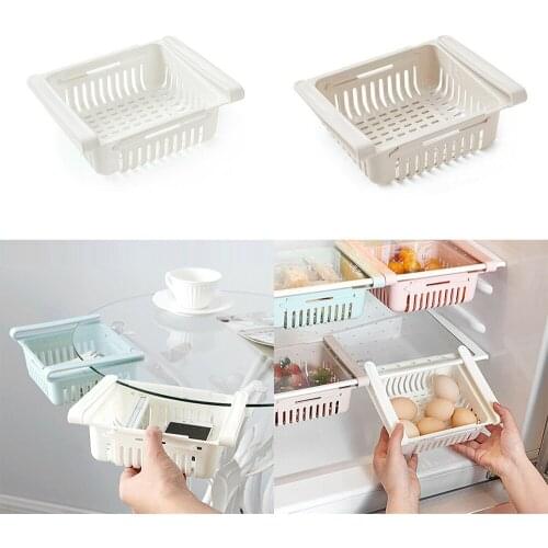 New Slide Kitchen Fridge Freezer Space Saver Organizer Storage Rack Shelf Holder
