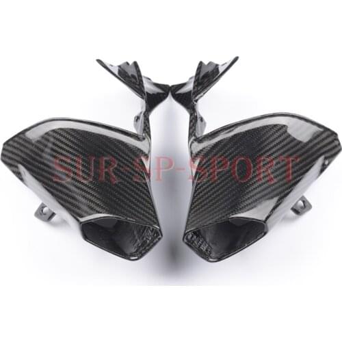 Front Air Intake Vent Ram Tubes Fairing Cowl For BMW R1200R 2015-2018 Full Carbon Fiber, 100% Twill
