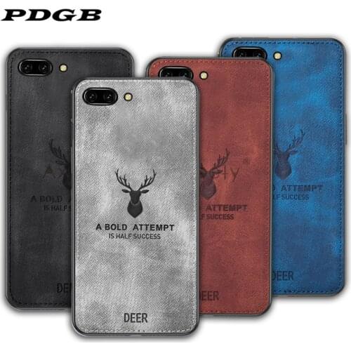 PDGB Rugged Case For Huawei P10 Lite P20 Pro Nova 3 3i 4 Honor 8X Max 8C 8A Play Mate 10 20 Cloth Pattern Cover Elk Deer Shell