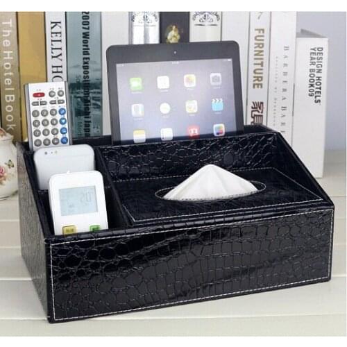 Imitation suede leather rectangle tissue box dispenser case napkin holder home decoration car covers accessory cocro black 2115C