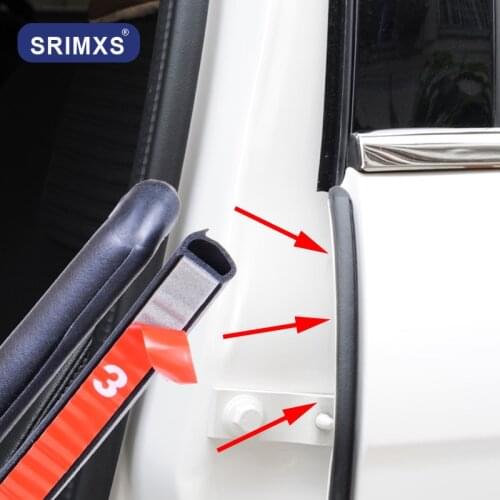 Car Door Rubber Seal Strip Filler Car Door Weatherstrip for B Pillar Windproof Front Rear Door Edge Auto Styling
