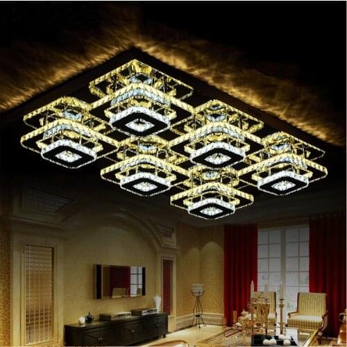 Luxury Crystal LED Home Ceiling Lamp Living Room Bedroom Restaurant Ceiling lights AC100-240V