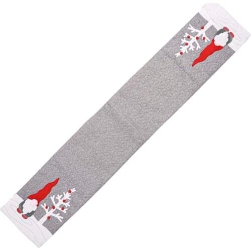 4XFA Christmas Table Runners Swedish Gnome Doll Tree Decorations Tablecloth Placemat