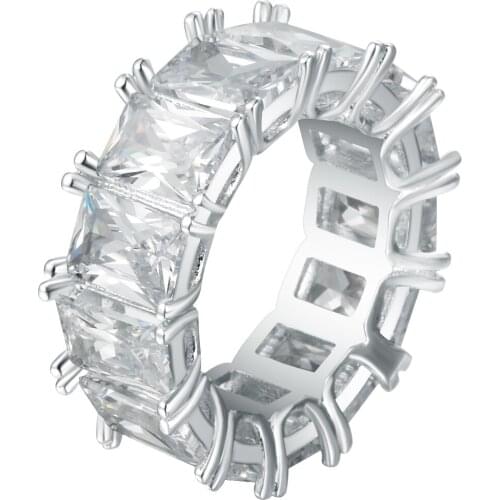 Seanlov Luxury Row Eternal Crystal Jewelry Wedding Ring Clear Color Fashion Rings For Women Drop Shipping Jewelry