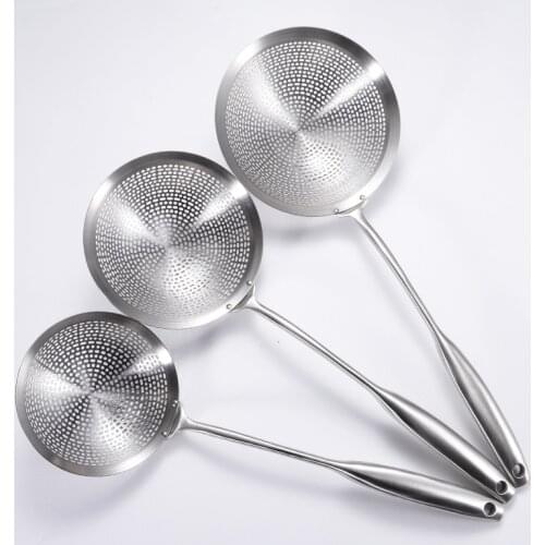 Strainer Mesh Hot Pot Skimmer Strainer Oval Fine Mesh Food Oil Strainer Ladle Strainers 304 Stainless Steel Kitchen Utensils