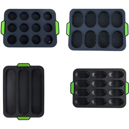 Silicon Baguette Cake Pan Madeleine Mold Non-Stick French Bread Toast Loaf Mold Bakeware for Oven Baking Accessories