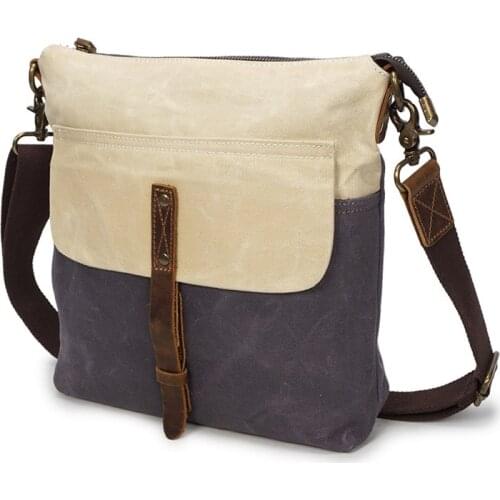 M465 New Europe Vintage Canvas Leather Shoulder Bags for Men Oil Waxed Canvas Messenger Bag Retro Traveling Crossbody Bag Rivet