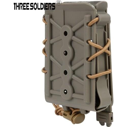 THREE SOLDIERS Tactical Alien Molle M4 Magazine Pouches for 5.56/7.62 Cord Expandable Army Hunting Accessories