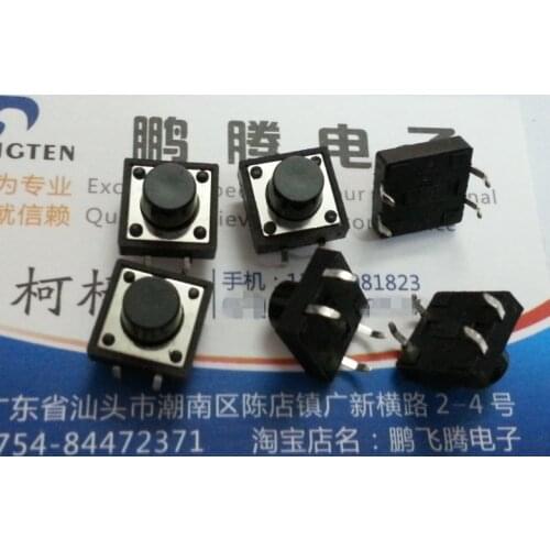 20PCS/lot High quality tact switch 12 * 12 * 6 direct insert 4 foot micro switch button switch