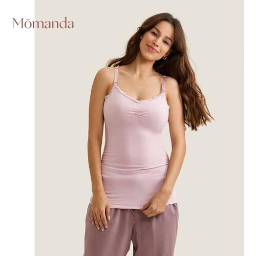 MOMANDA Womens Cotton Maternity Nursing Tank Top Cami Breastfeeding Tops