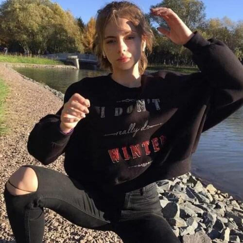 B-TOTO Retro BM Black Small High Waist Sweater Womens Hood Short Ins Tide Without Cap European And American Streets