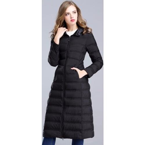 Winter New 2020 Down Coat Women 90% White Duck Down Jacket Hooded Thin Outerwear Long Down Parkas Warm Coats DMZ1703 s