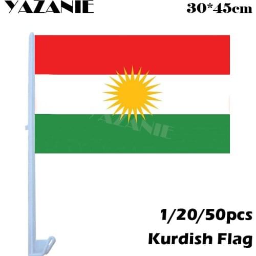 YAZANIE 30*45cm 1/20/50pcs Kurdish Window Car Flags and Banners National Flag World Custom Cloth Flags Office/Activity/Festival