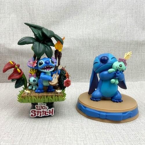 1piece Cartoon Lilo & Stitch Scrump Figure Toys Lilo and Stitch Holiday Time Home Decoration Statue PVC Model Toys Kids Gifts