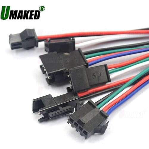 2P3P4P 30cm JST SM 2P 3P 4P 5P 6P Plug Socket Male to Female Wire Connector LED Strips Lamp Driver Connectors Quick Adapter