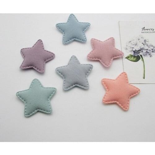 30pcs/lot 4.8cm Star Padded Appliques for Children Headwear Hair clip Accessories and Garment Accessories