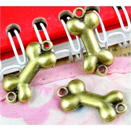 50pcs 22.7*10.8MM Charm Bone Connector Antique Bronze Plated Charms For Jewelry Making Bone Connector Charms