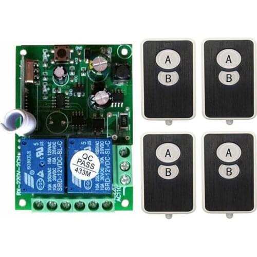 AC85V 110V 220V 250V 2CH Wireless Remote Control Switch System Receiver+Ultra -thin acrylic Transmitters Garage Door/shutters