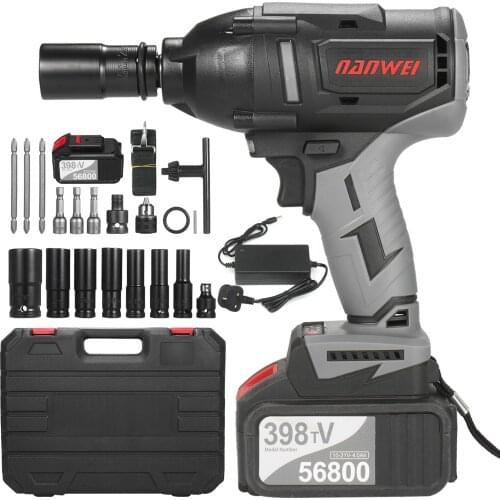Cordless Impact Wrench 600Nm Torque Brushless Motor 1/2 Inch Chuck Variable Speed Power Impact Wrench Kit Remove Lug Nuts Bolts