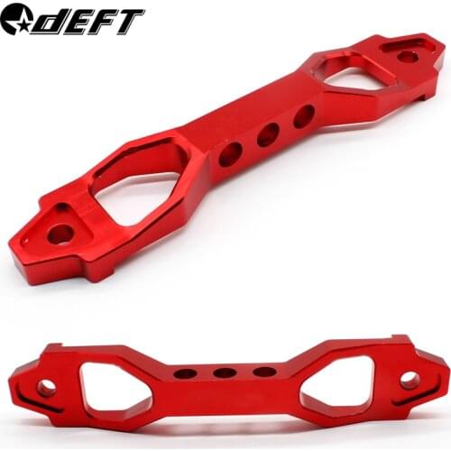 DEFT 233mm/200mm Aluminum Red Billet Aluminum Car Battery Tie Down Mount Bracket Holder Bar with Logo for Honda Civic