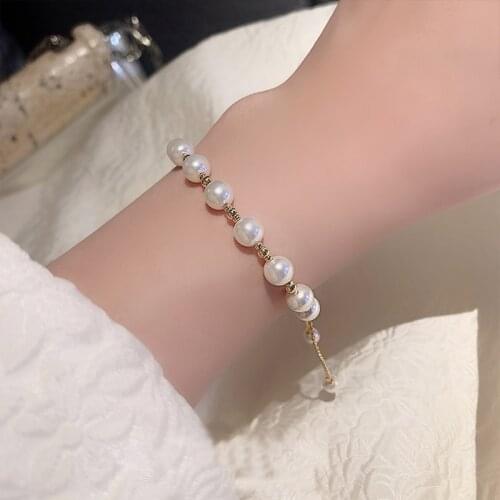Summer 2021 New Simple Imitation Pearl Bracelets For Woman‘s Gift Accessory Bracelet For Korean Fashion Jewelry Girls