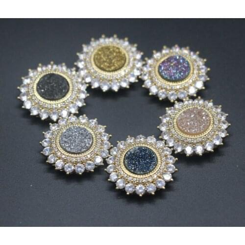 New crystal 1dozenTitanium Druzy Agates Conector, Gold plate material for women jewelery, original design, spring gift