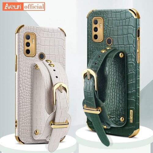 Wrist Strap Phone Case For OPPO A52 A72 A92 A53 A53S A93 A31 PU Leather Cover Case For OPPO F17 F19 Pro Plus A54 A74 A94 A12 A15