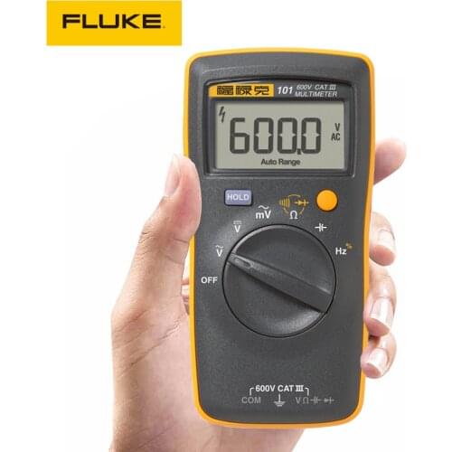 Fluke 101 Digital Multimeter AC/DC Ammeter Volt Ohm Tester Hertz Capacitance Voltmeter LCD Backlight Portable