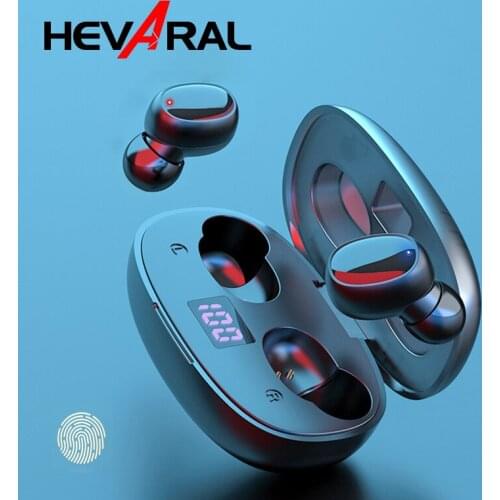 HEVARAL Digital Bluetooth Earphones Wireless Headphone HiFi Stereo Music With HD Microphone Touch In-Ear Headset For Computer TV