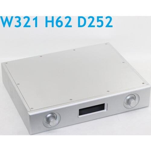 Size W321 H62 D252 Decoder Aluminum Chassis DAC Power Amplifier Supply Case DIY Hifi Enclosure Shell 3206