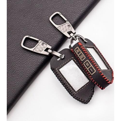 Two Way LCD Remote Carrying Leather Key Case Cover For Sher-khan Mobicar A Mobicar B Russian Version 2 Way Car Alarm System