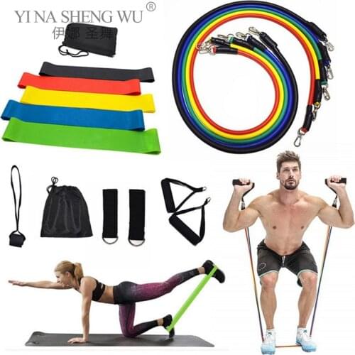11Pcs/17Pcs Resistance Bands Fitness Bands Resistance Gym Equipment Exercise Bands Pull Rope Fitness Elastic Training Expander
