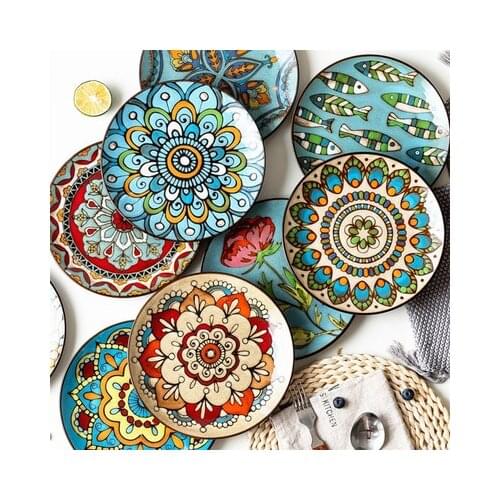 European 8.5 inches + 10.5inches under glaze color porcelain fishplate steak dinner plate dessert plate