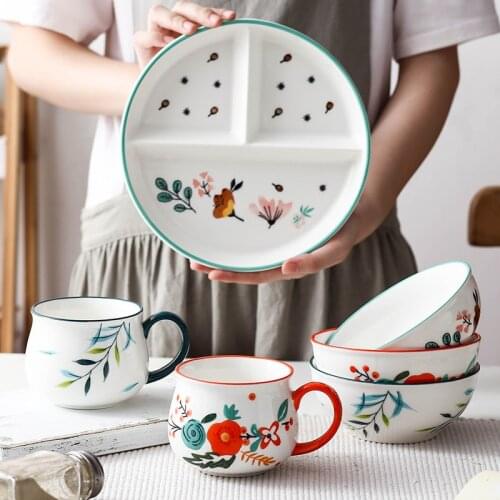 Ceramic Dinner Plate Set Childrens Snacks, Dim Sum, Afternoon Tea Tableware, Desktop Decoration, Household Goods, Plate Set