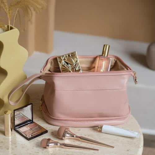 Cosmetic Bags Cases Large Capacity Leather Waterproof Zipper Make Up Bag Travel Washing Makeup Organizer Beauty Case