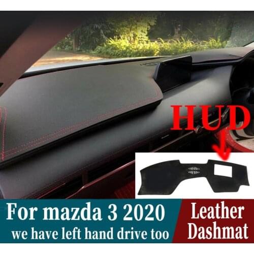 For Mazda 3 Mazda3 Axela BP 2019 2020 2021 Leather Dashmat Dashboard Cover Pad Dash Mat Carpet Car Styling Accessories