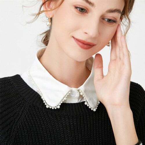Fashion Women Fake Collar Ladies Bottoming Shirt Lace Decoration False Collar for Sweater Autumn and Winter Detachable Collar