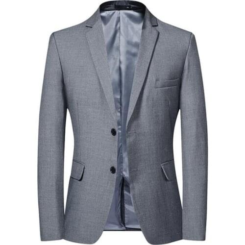 Men Business Suit Slim fit Classic Male Suits Blazers Luxury Suit Men Two Buttons mens blazer Grey Blue Black Blazer