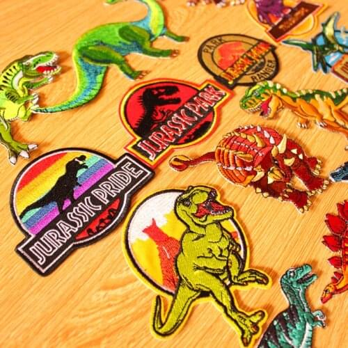 DIY Jurassic Park Patch Dinosaur Patch Military Badges Iron-on Patches For Clothing Embroidered Patches Applique On Clothes DIY