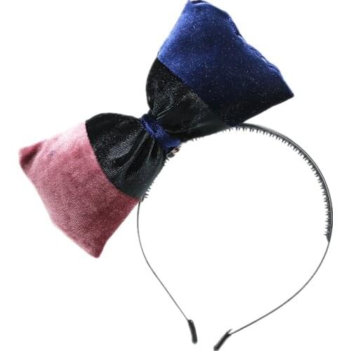 2021 NEW winter STYLE fashion velvet large bows headband assorted colors girls fashion hairband