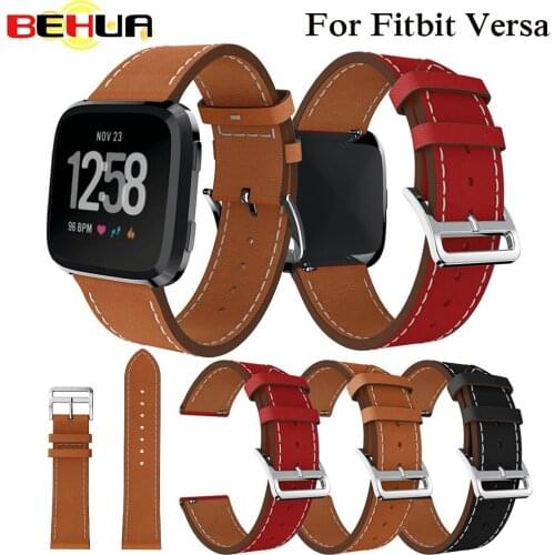Genuine Watchband For Fitbit Versa Smart Watch Leather Strap Replacement Watch Straps Watch Accessories For Fitbit Versa 2018