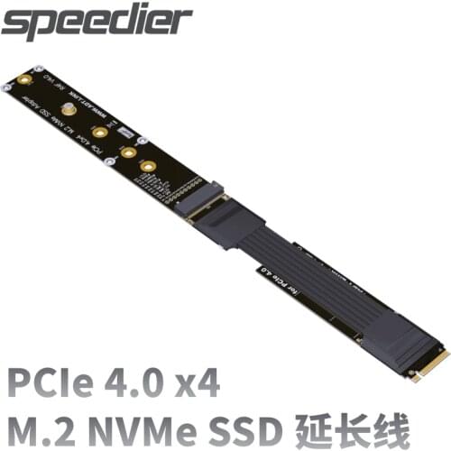 2021 New M.2 For NVMe SSD Riser Adapter M2 To PCIe4.0 x4 Extension Cable Solid Drive Riser Card 64G/Bps Key-M PCI-E 4.0 Extender