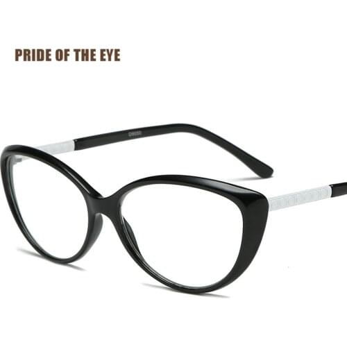 Retro Cat Eye Glasses Frame Women Fashion Eyeglasses Spectacle Frames For Female Optical Glasses Oculos De Grau Black White